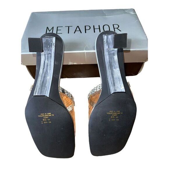 Metaphor Silver/Clear - Jewels - Square Toe Sandals Womens Size 10 - Picture 10 of 11